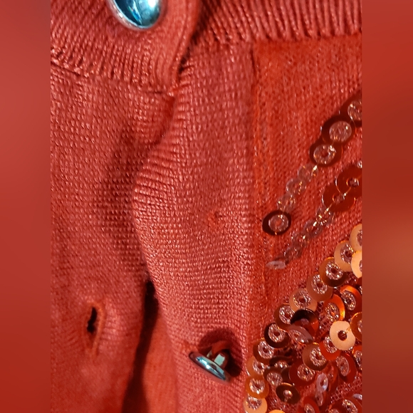 JM Collection Red Sequin Women's Sweater Size XL - Picture 3 of 9